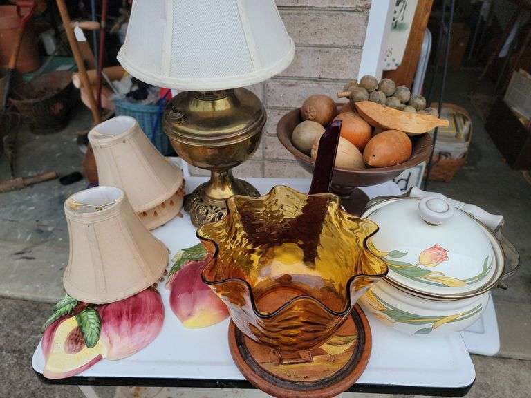 Eclectic Home Decor Lot: Lamp, Bowl, Cookware, and More image