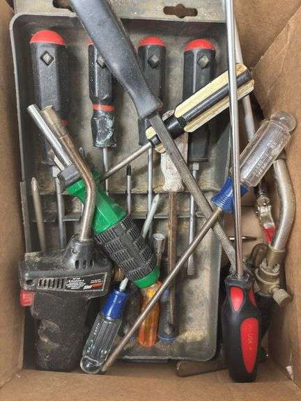 Box of Screwdrivers and Torch Set image