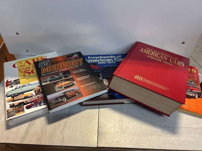Assorted Car Reference Books: "Cars of the Fabulous 50s", Mercury History, & American Car Encyclopedia image