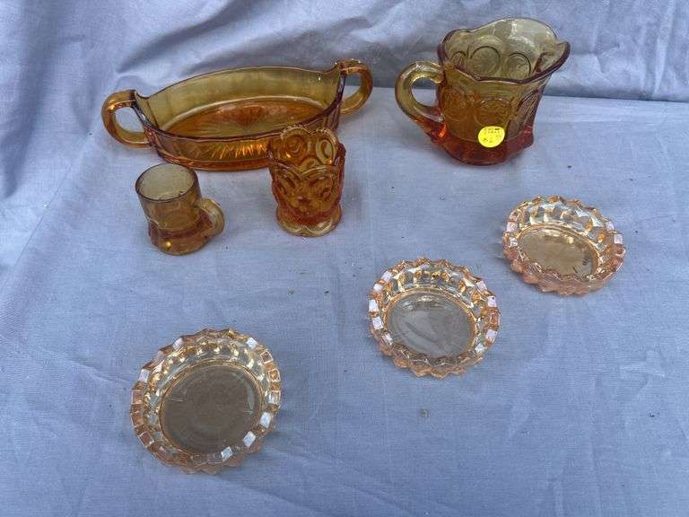 Assorted Amber Glass Dishes image