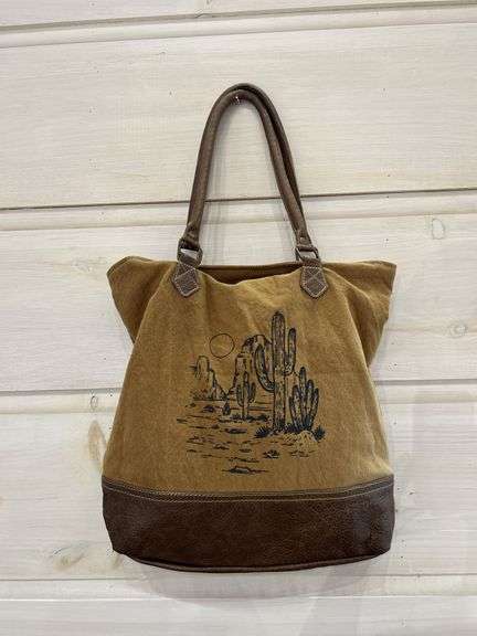 Myra Bag Canvas Tote with Desert Cactus Design image