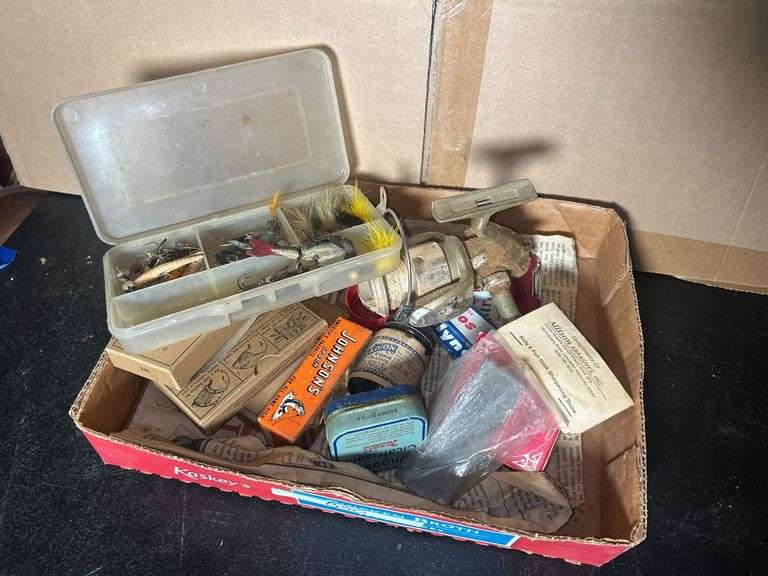 Fishing Tackle Box with Reel, Lures, and Accessories image