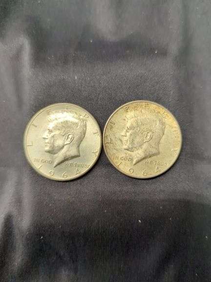 Two 1964 Kennedy Half Dollars image