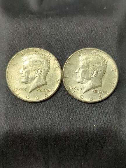 Two 1964 Kennedy Half Dollars image