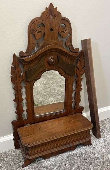 Ornate Wooden Mirror Cabinet image