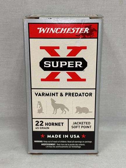 Winchester Super X .22 Hornet 45 Grain JSP Ammunition - 50 Rounds