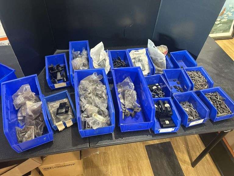 Assorted Small Parts in Blue Bins image