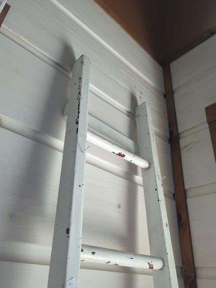 Approx. 7 Foot Tall Painted Wooden Ladder