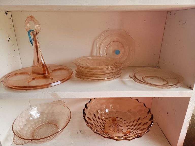 Pink Depression Glass Collection - Assorted Serving Pieces image