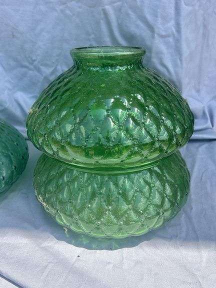 Set of Green Glass Light Shades