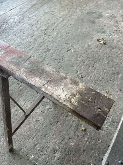 Metal Saw Horse with Wood Top
