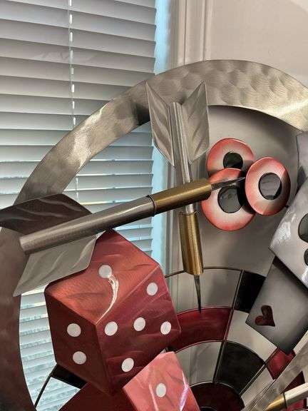 Whimsical Metal Wall Art - Darts, Dice, Cards & More