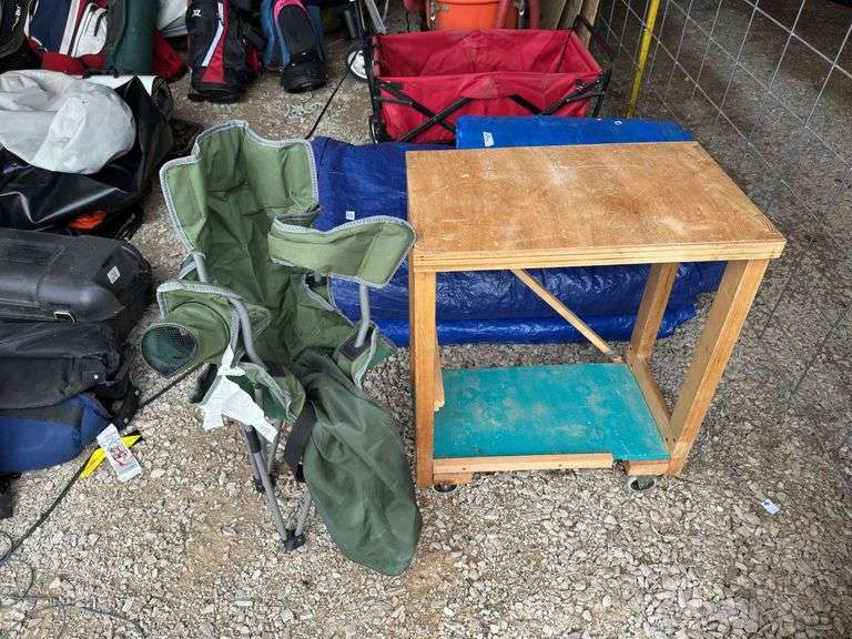 Adventuridge Camping Chair & Small Wooden Table image