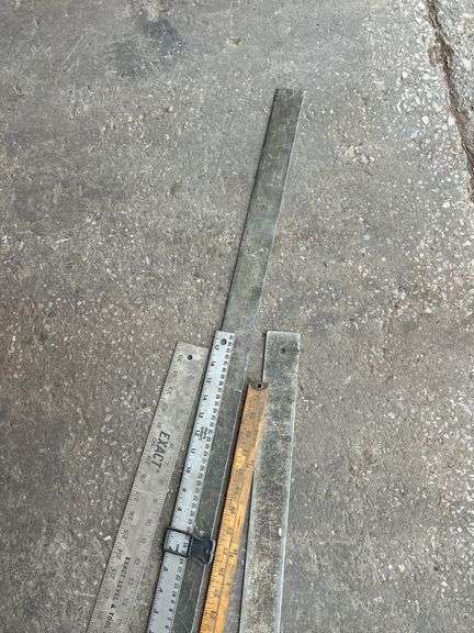 Lot of Assorted Metal and Wood Rulers