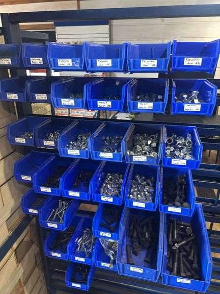 Assorted Nuts, Bolts, and Washers in Bins image