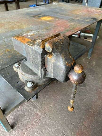 Heavy Duty Steel Work Bench with Reed No. 204R Vise