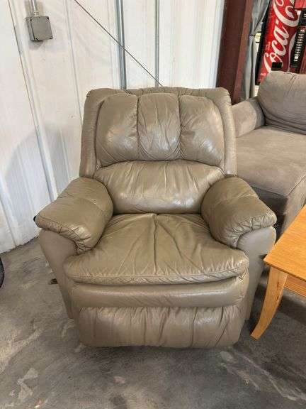 Comfortable Tan Leather Recliner image