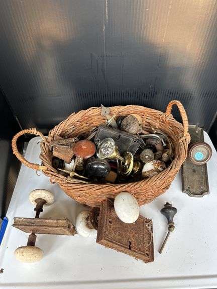 Basket of Door Knobs and Hardware image