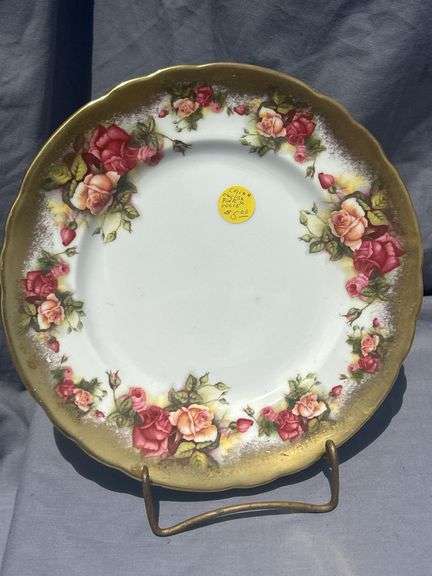 Floral China Plate, Creamer and Sugar Set