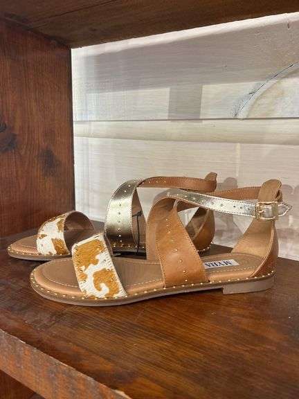 Myra Leather Cowhide Accent Sandals image