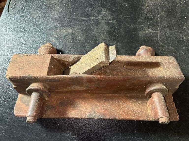 Wooden Rabbet Plane with Carved Initials image