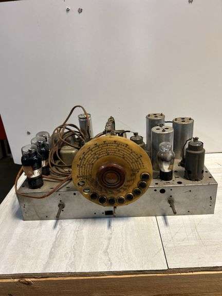 Vintage Radio Receiver Chassis with Vacuum Tubes image