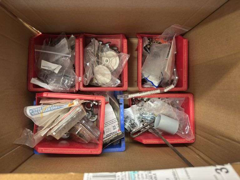 Box of Various Electrical and Plumbing Parts