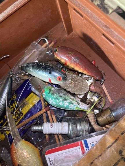 Plano Tackle Box with Fishing Lures, Spark Plugs and Assorted Items image
