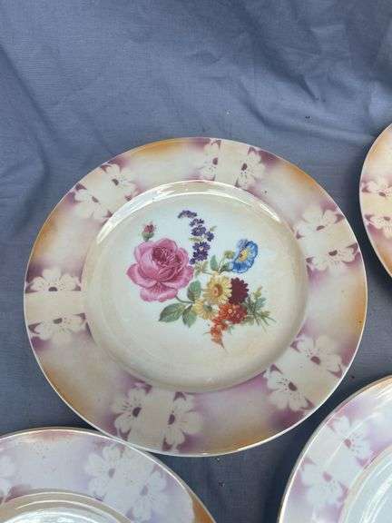 Set of Four Bavaria Floral Plates