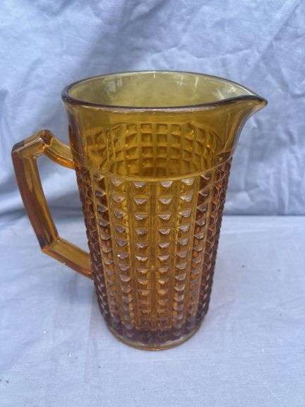 Textured Amber Glass Pitcher image