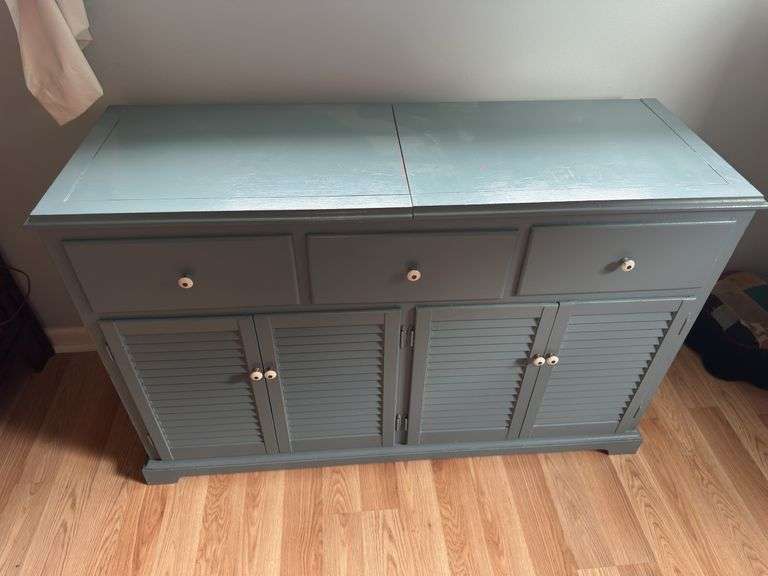 Painted Cabinet with Drawers and Doors image