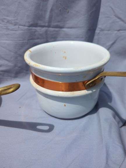 Copper Steamer Pot Set with Brass Handles