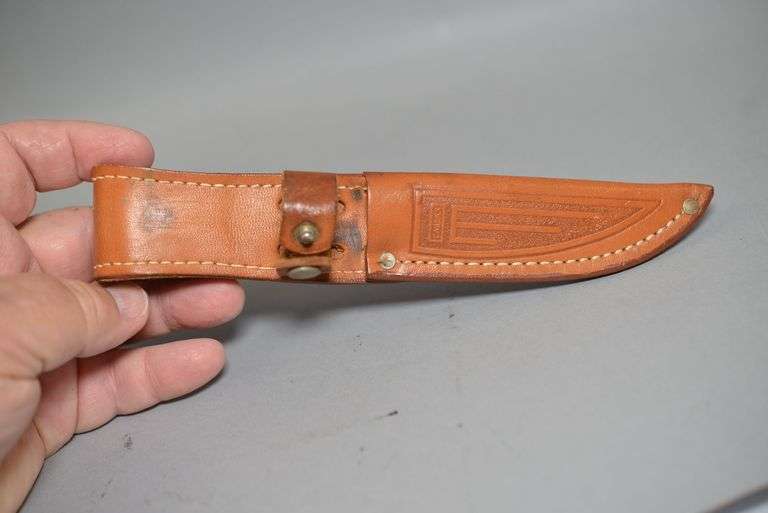 Case XX Bone Handled Hunting Knife With Leather Sheath,