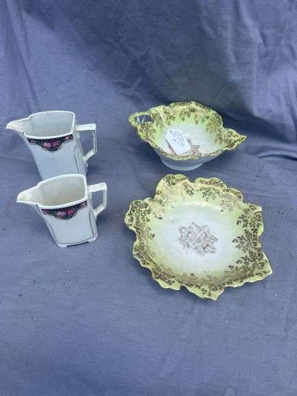 Victoria Austria Creamers and Leaf Dishes Set image