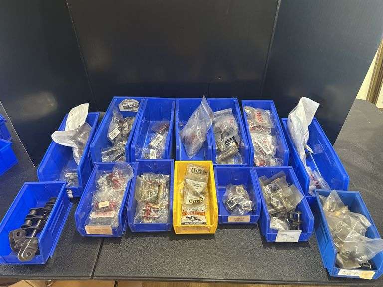 Assorted Boxed Parts - Belts, Nuts, Chain, Offset Links image
