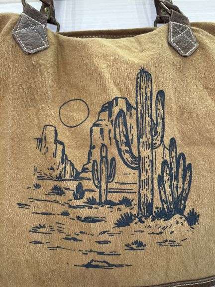 Myra Bag Canvas Tote with Desert Cactus Design