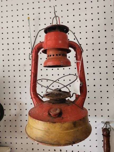 Red Metal Kerosene Lantern image