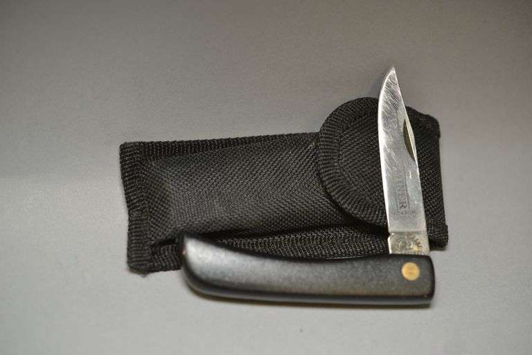 Kissing Crane Coal Miner Knife With Nylon Belt Sheath,