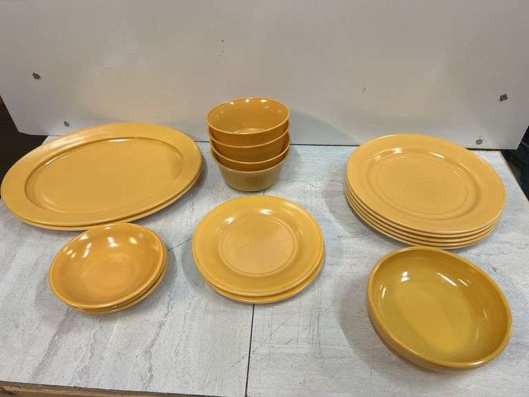 Golden Yellow Dinnerware Set - Plates, Bowls & Serving Platter image