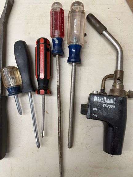 Box of Screwdrivers and Torch Set