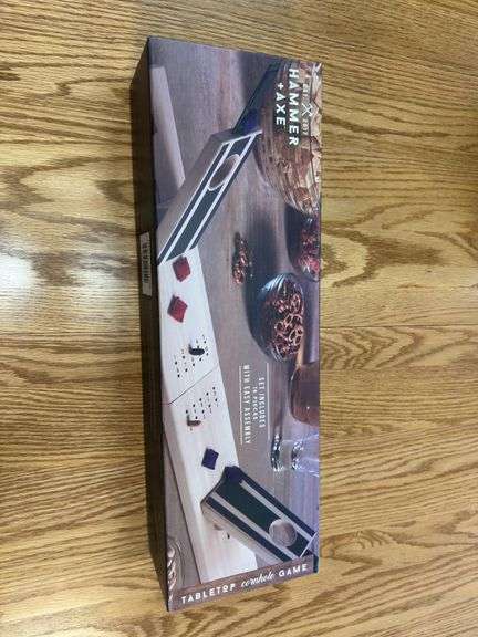 Hammer + Axe Tabletop Cornhole Bean Bag Toss Game Set image