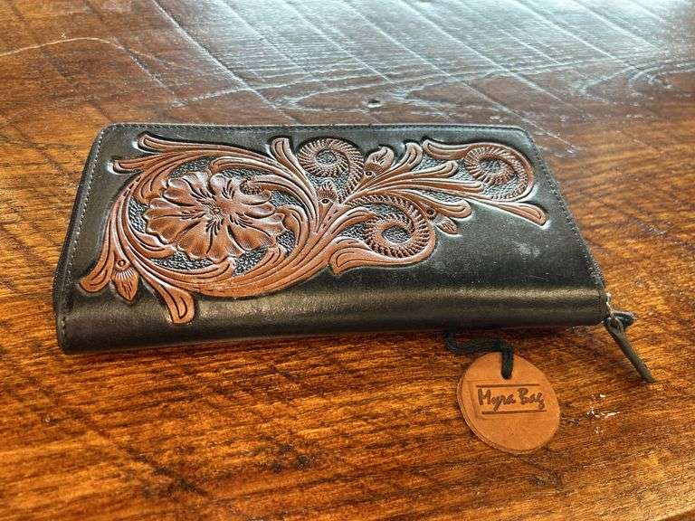 Myra Bag Leather Wallet with Floral Design image