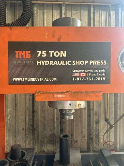 TMG Industrial 75 Ton Hydraulic Shop Press