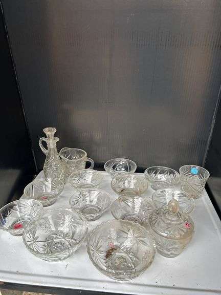 Assorted Pressed Glass Bowl and Pitcher Collection image