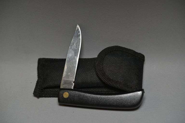 Kissing Crane Coal Miner Knife With Nylon Belt Sheath,