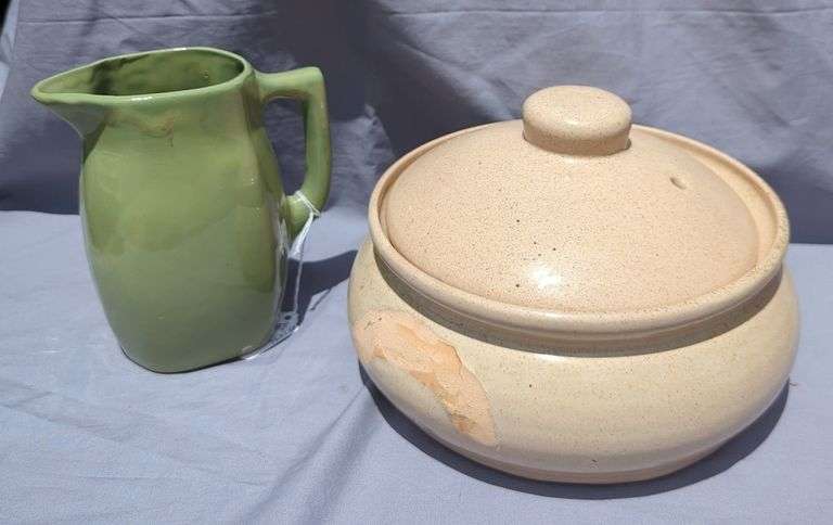 Ceramic Pitcher and Lidded Casserole Dish image