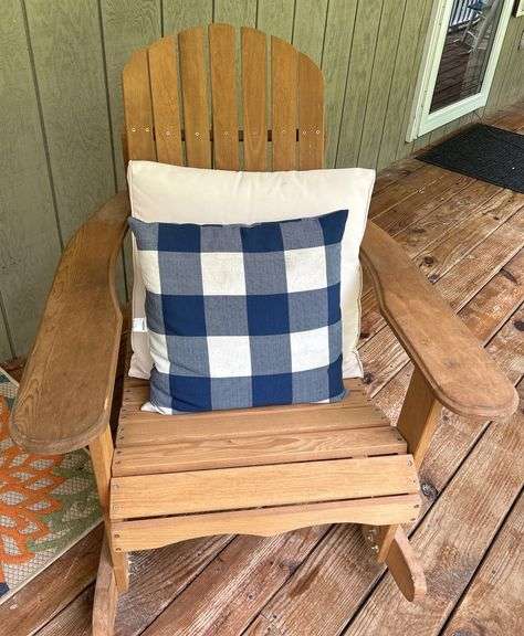 Wooden Adirondack Rocking Chair with Pillows image