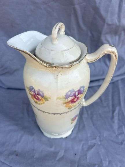 Floral Decorative Pitcher with Lid