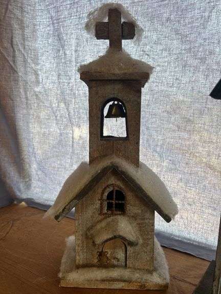 Two Decorative Wooden Church Figurines