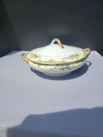 Decorative Floral Covered Serving Dish, Made in Japan image